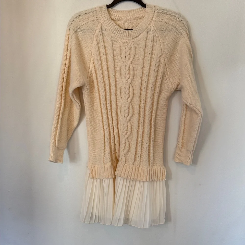 Cream Cable Knit Sweater Dress - Picture 1 of 4